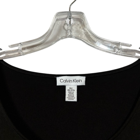 Calvin Klein, Elegant Black Flutter-Sleeve Blouse, Plus Size 3X - Picture 4 of 8